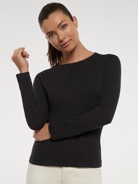 Uniqlo fleece lined Black Crew Neck Tee